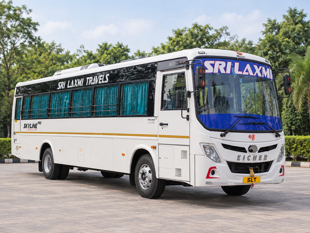 Sri Laxmi Travels 40 seater Eicher bus for rent in Hyderabad